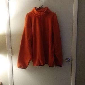 Orange quarter zip sweater